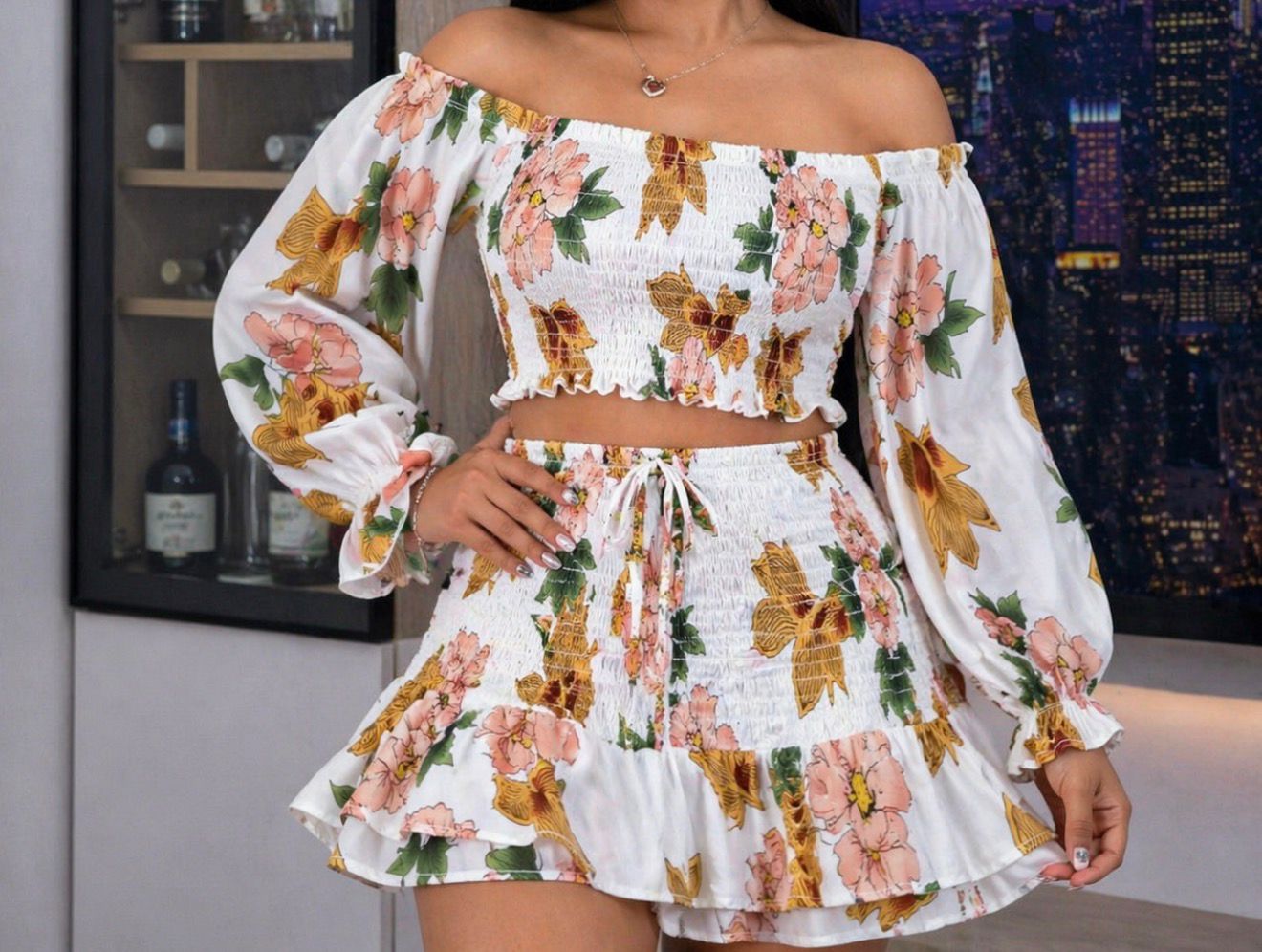 🌷"Conjunto tipo denim – Elegancia y frescura en un solo look" ➕ Envió Gratis🚚
