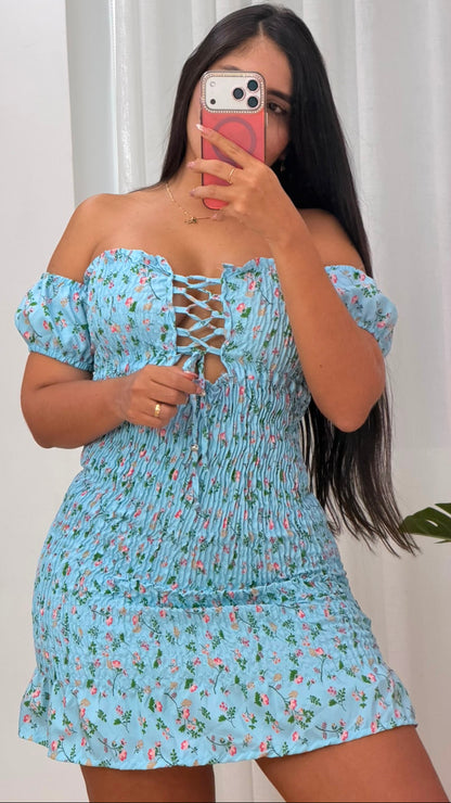 🌸Vestido  Rosy dos formas de lucirlo! Mini print flor ➕ Envió Gratis🚚