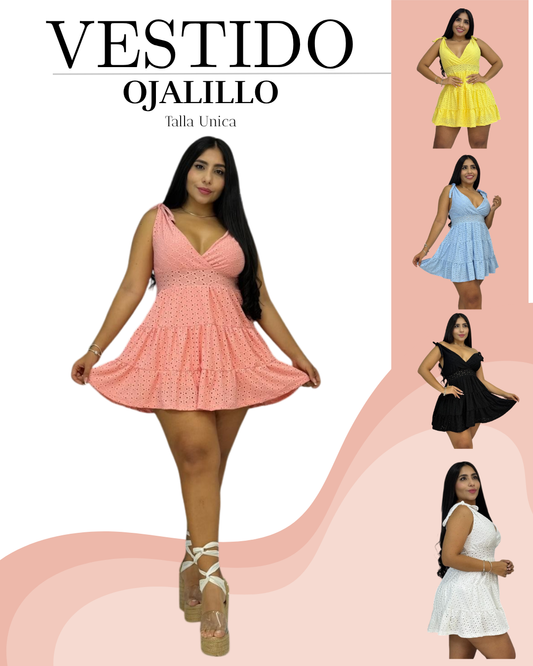 👑 VESTIDO OJALILLO FRUNCIDO: ¡TUS CURVAS EN OTRO NIVEL! 👑