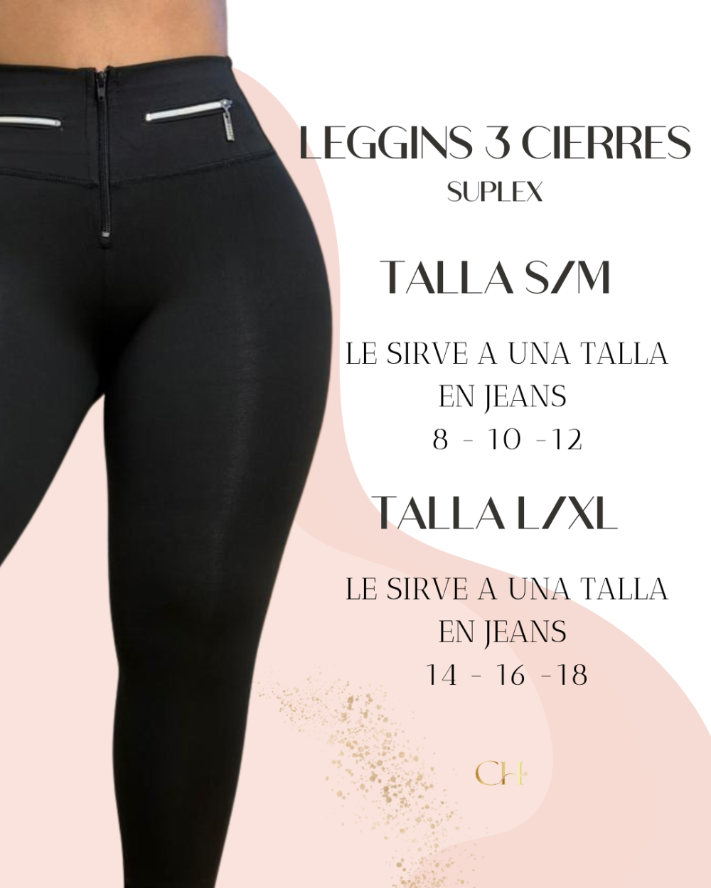 Leggings Suplex 3 Cierres Negro Envio Gratis ⭐ pago Contra Entrega