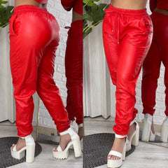 Jogger Cuerina Rojo Envio Gratis ⭐ pago Contra Entrega