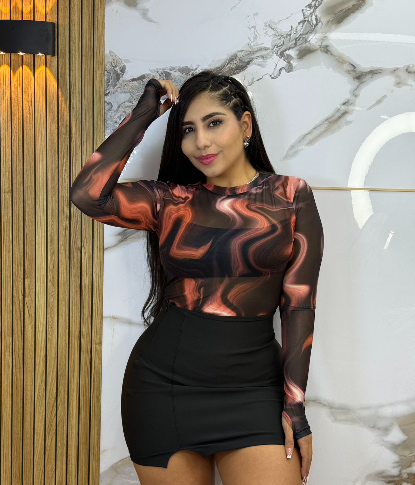 Bodys Marmolizado Manga Anillo 🌸 atrevido y elegante ⭐ Envió Gratis 🌸🚚