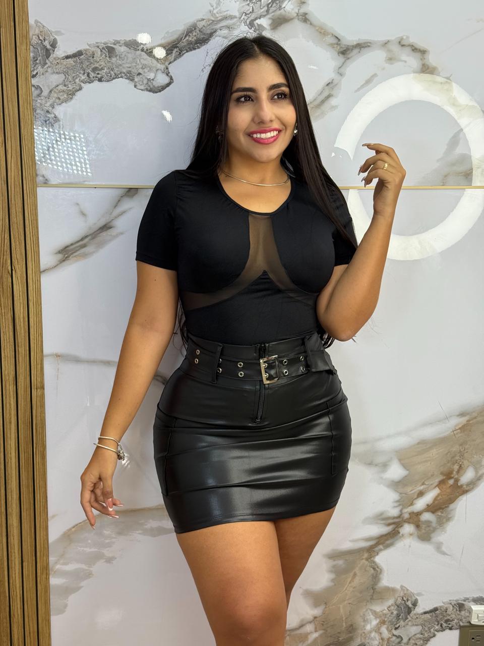 👑 Faldas chuinzada, Efecto cuero ¡CURVAS DE INFARTO! 👑