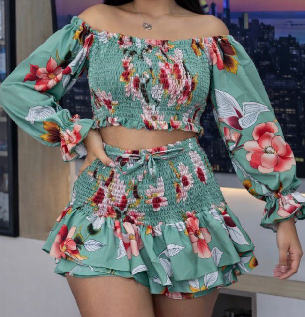 🌷"Conjunto tipo denim  – Elegancia y frescura en un solo look" ➕ Envió Gratis🚚