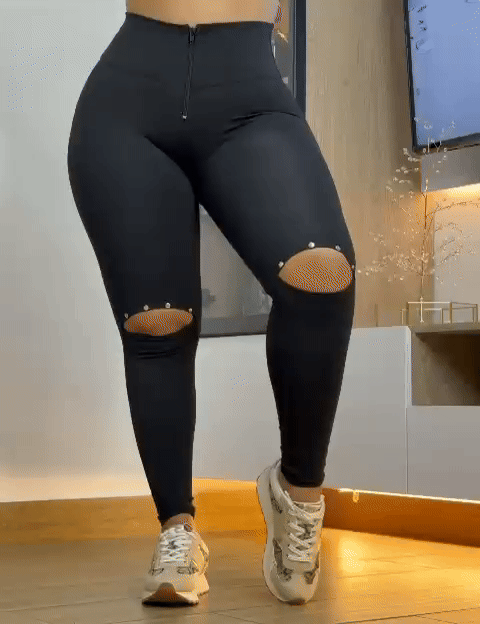 Leggins Abertura Rodilla Levanta Cola 🍑 y Control de Abdomen + Pago Contra Entrega y Envió Gratis🚚