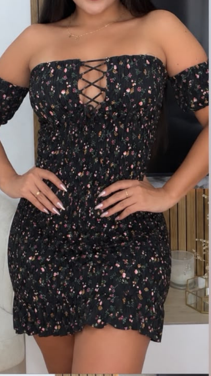 🌸Vestido  Rosy dos formas de lucirlo! Mini print flor ➕ Envió Gratis🚚